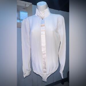 Elisabetta Franchi Celyn b. Ivory Silk Women's Bodysuit Size 6